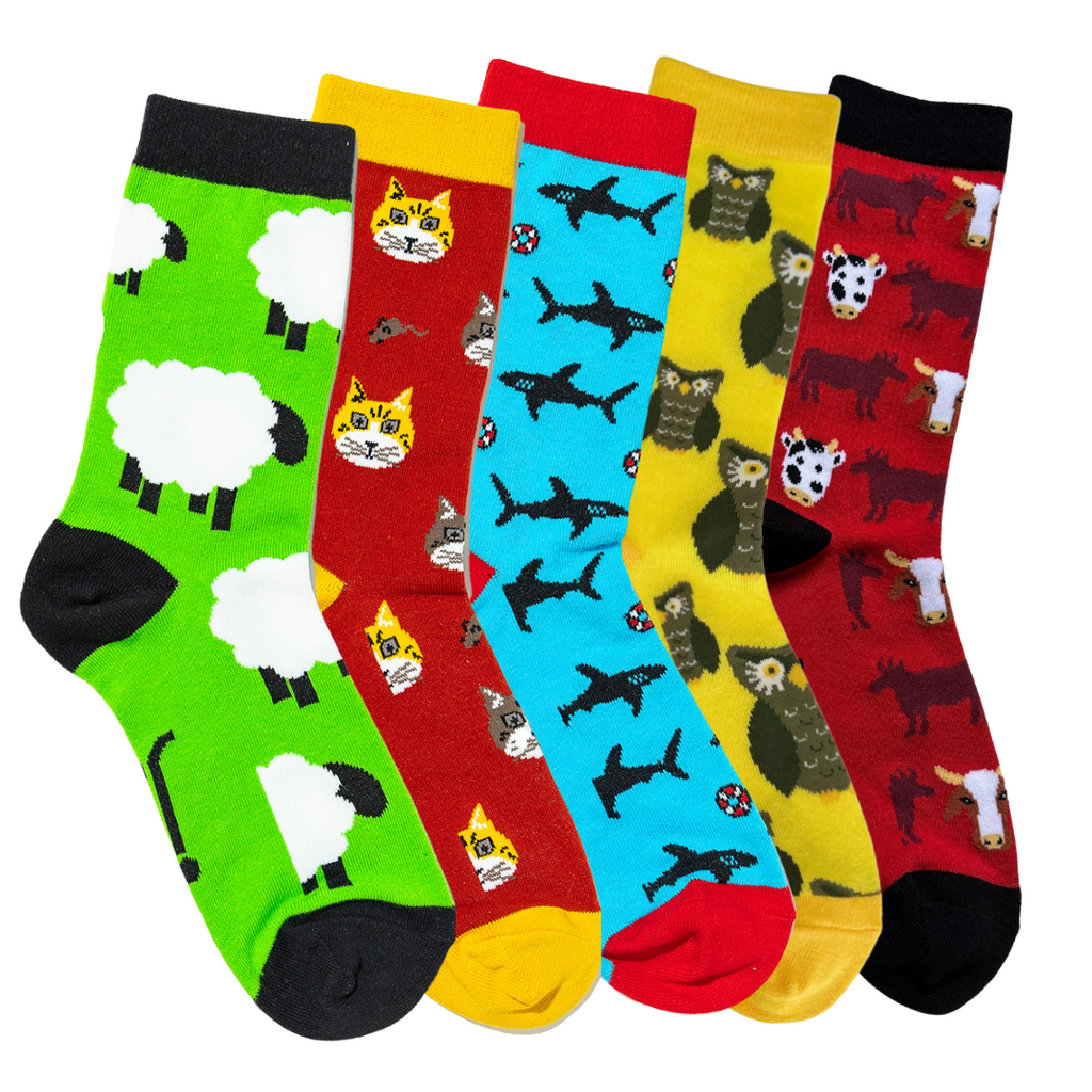 Set of 5 pack of Animal design socks Jolly Soles