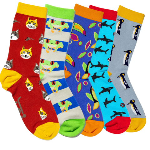 5 Pack Animal Socks