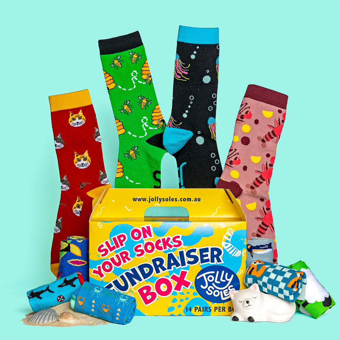 The Animal Sock Fundraising Box | Unisex | All Ages | 🧦 | Jolly Soles