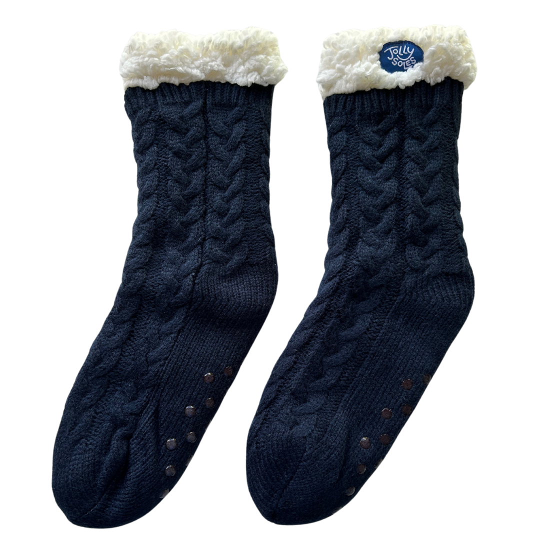 Blue Sherpa Lined Bedsock