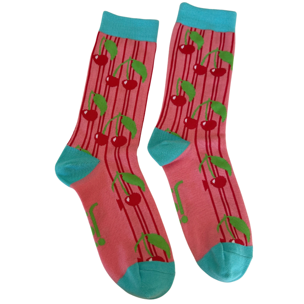 Cherries sock_full_length_view Jolly Soles