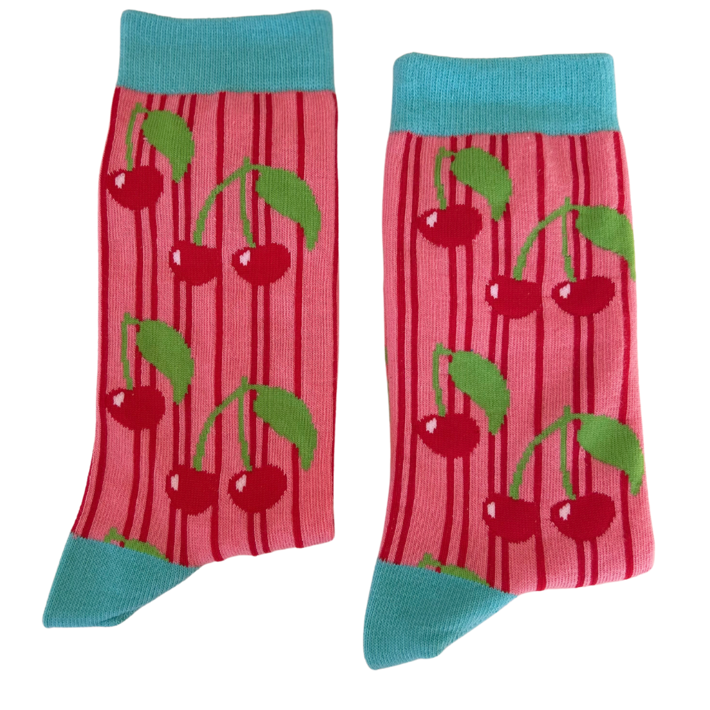 Cherry Socks Jolly Soles Folded