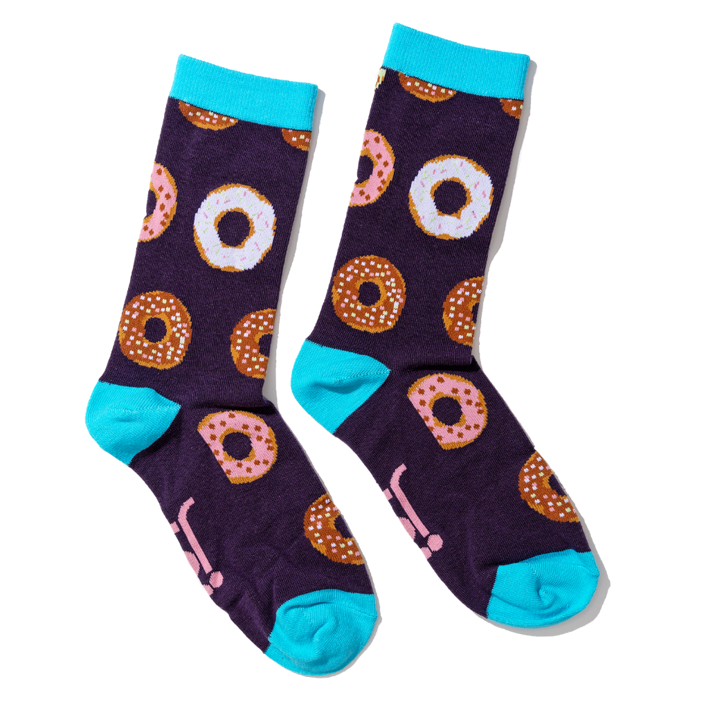 Jolly Soles Daddy and Me Matching Donut Sock Set Full Length View