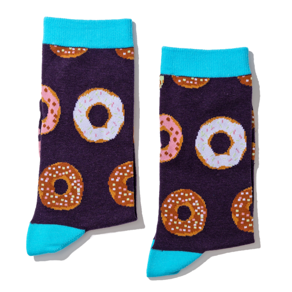 Daddy and Me Matching Donut Sock Sets Folded View