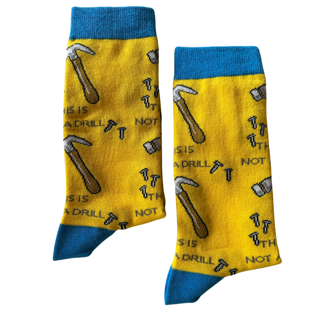 This is Not A Drill Dad Joke Jolly Soles Socks