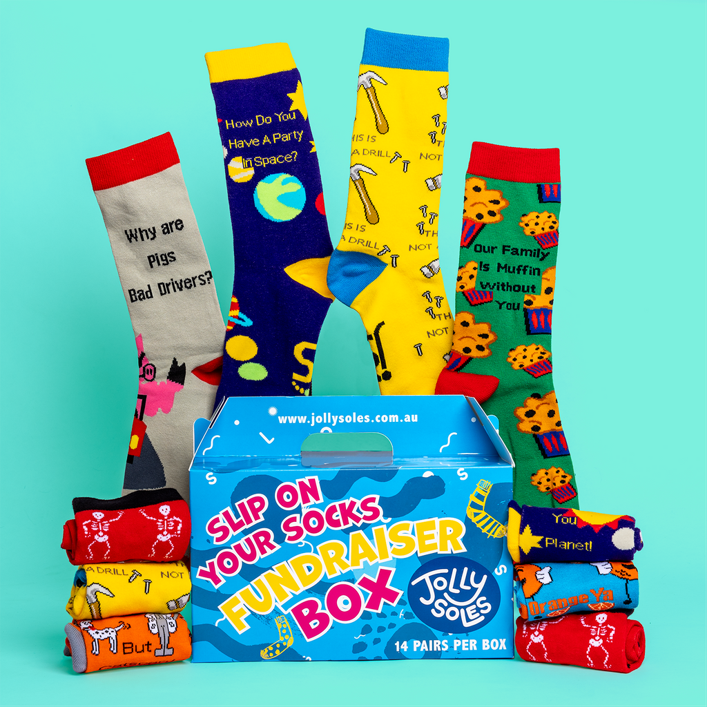 FathersDayJokesFundraiserSockBox Jolly Soles