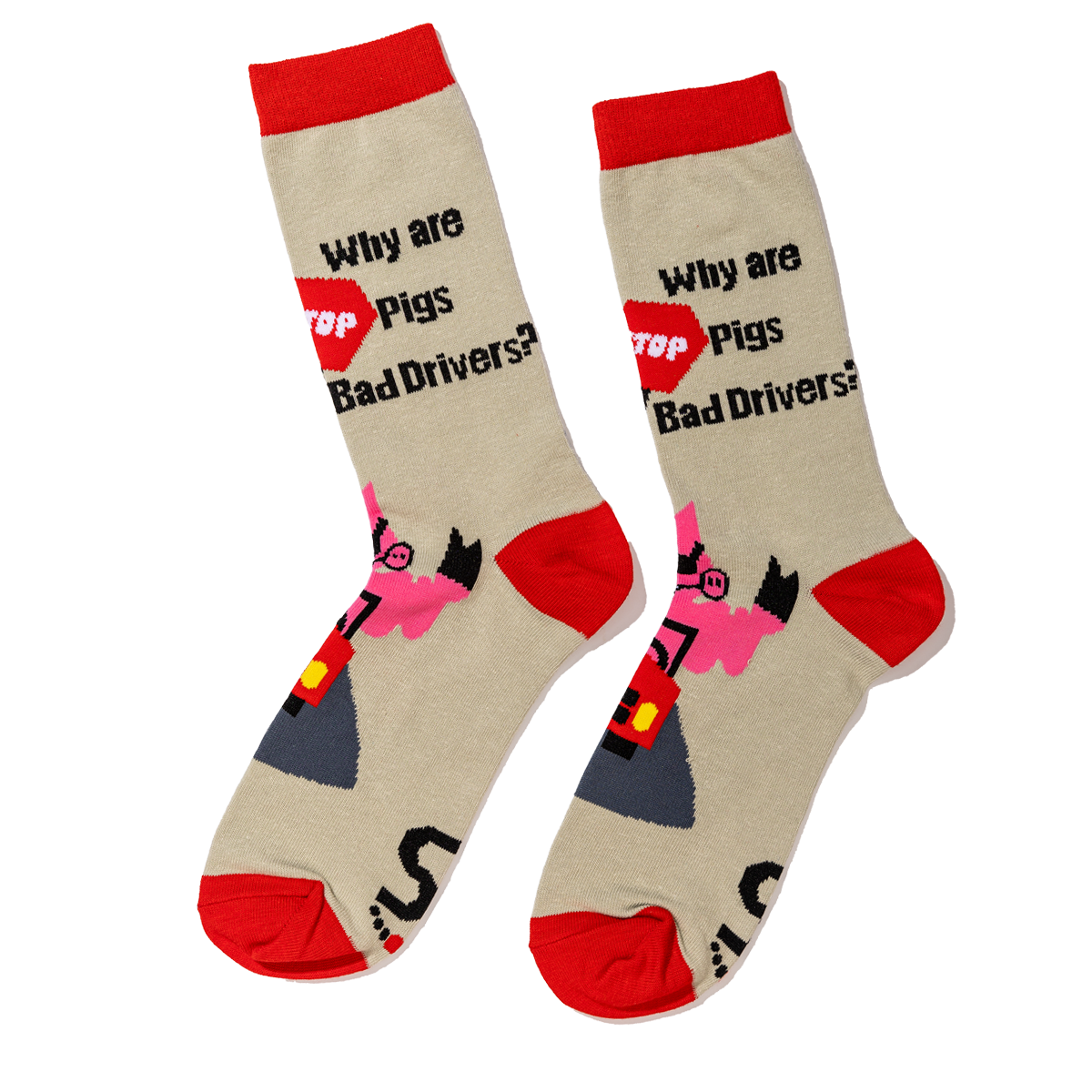 Father's Day Pig Joke Socks Full Length