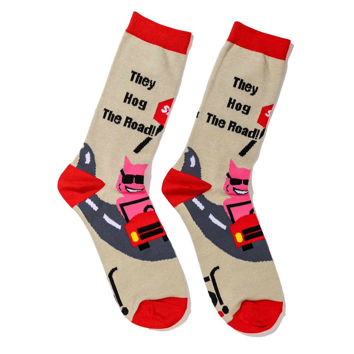 Father's Day Pig Joke Socks Full Length