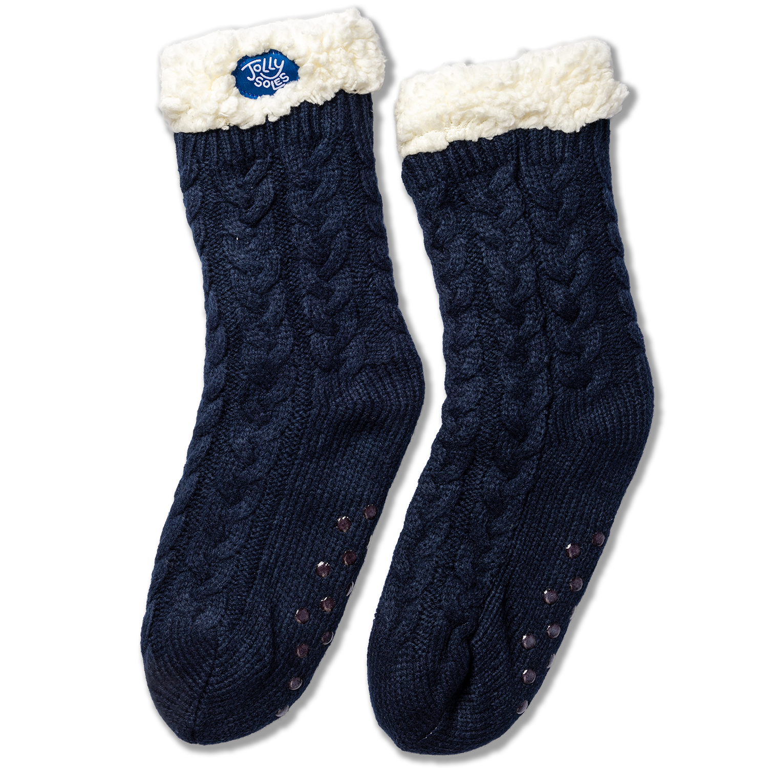 Sherpa Lined Bed Socks Navy 
