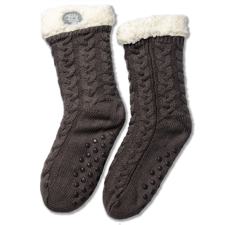 Grey Sherpa Lined Bed Sock Full Length
