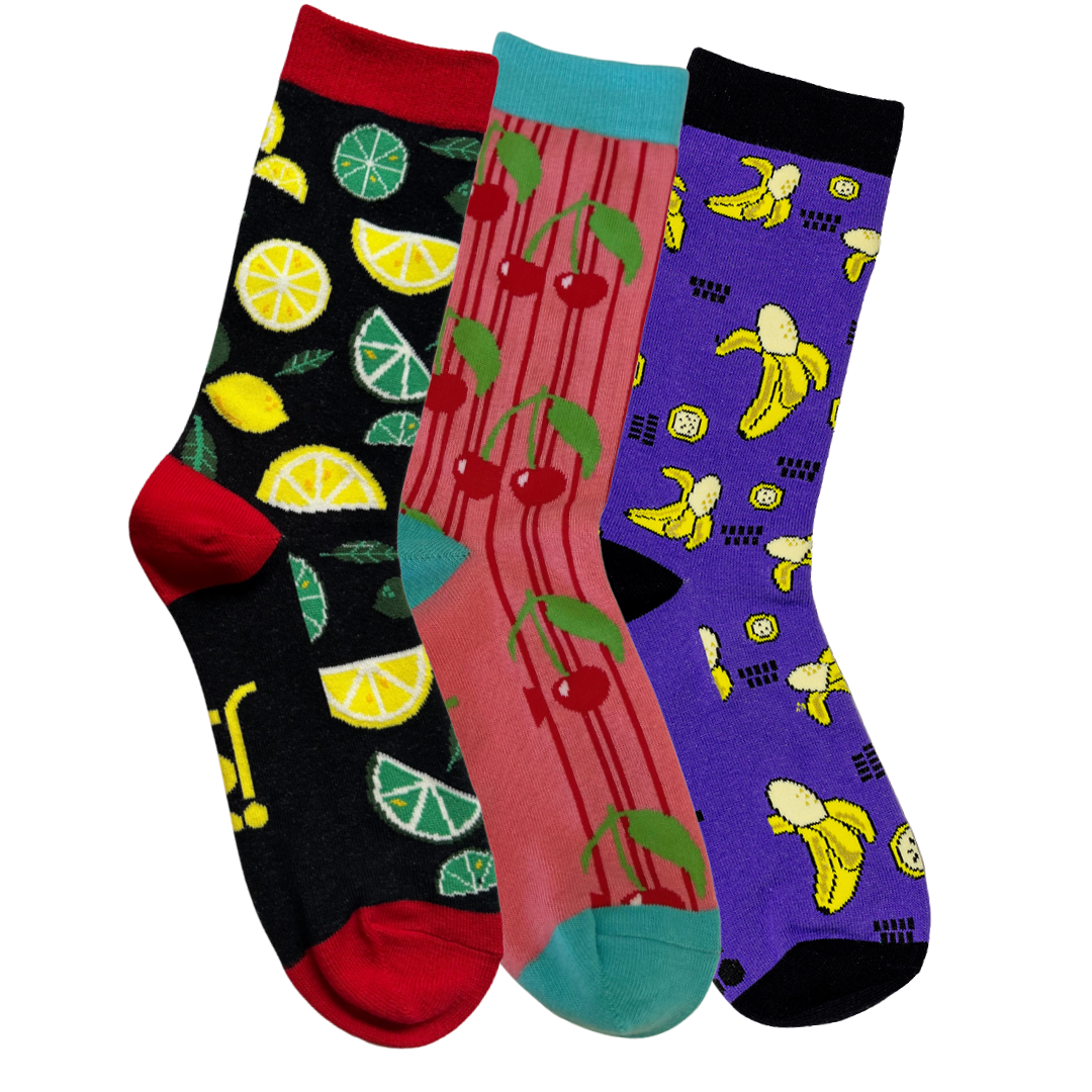 Jolly Soles 3 Pack of Socks Fruit Designs 