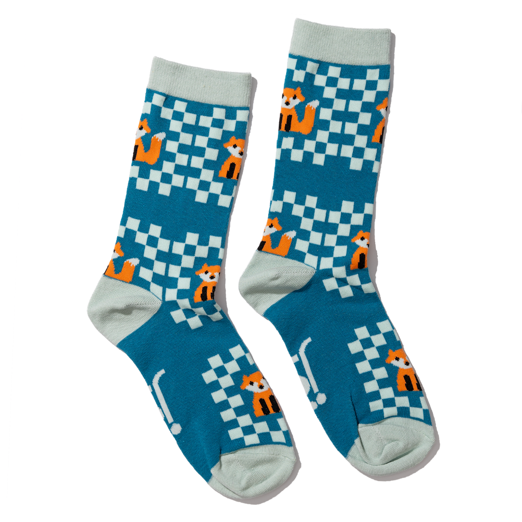 Jolly Soles Daddy and Me Matching Fox Sock Set Full Length View