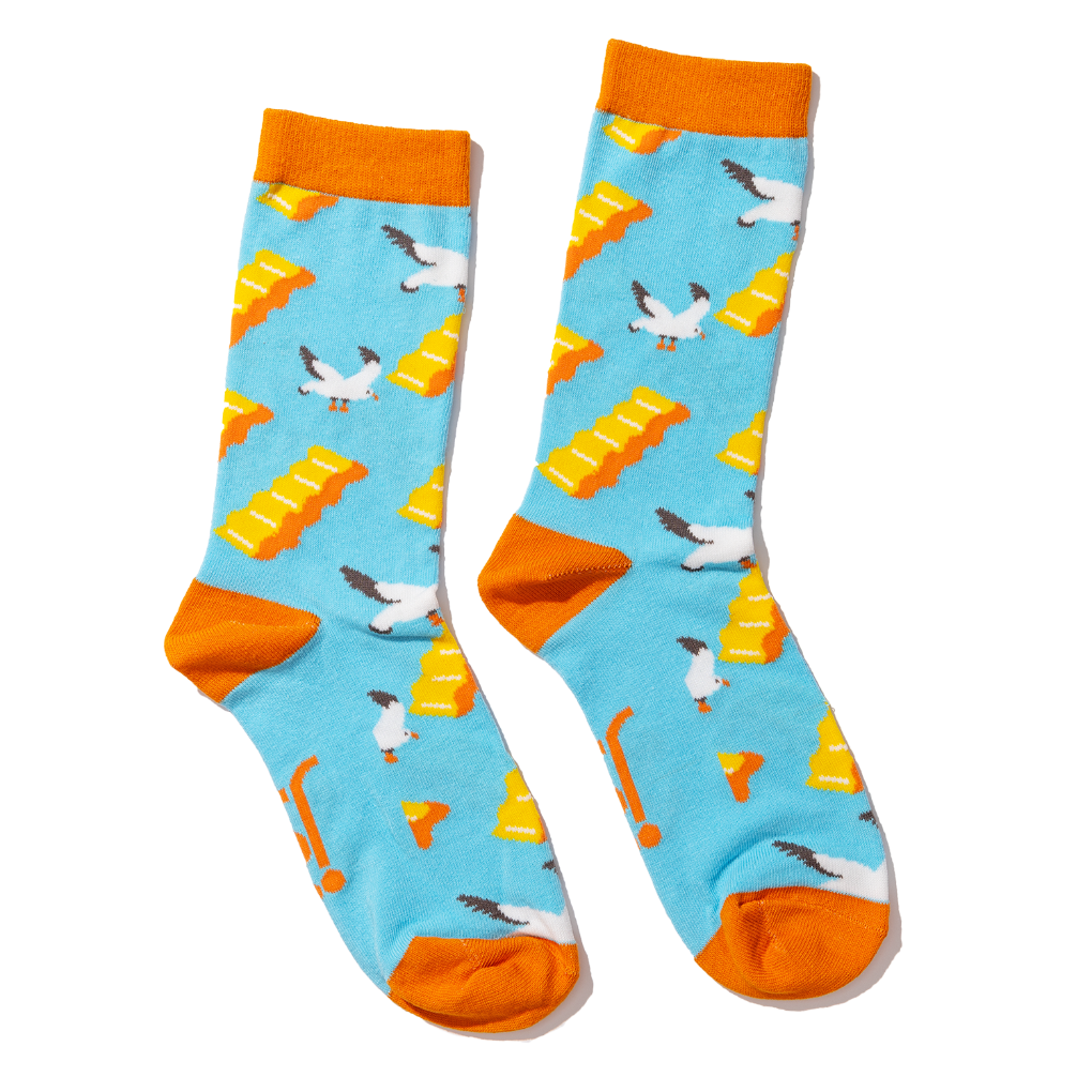 Jolly Soles Daddy and Me Matching Seagulls & Chips Sock Sets Full length view