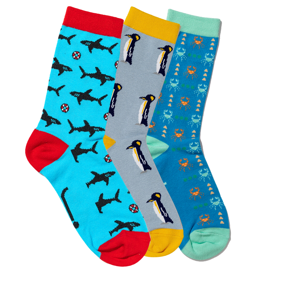 3 Pair of Socks all in ocean theme Jolly Soles