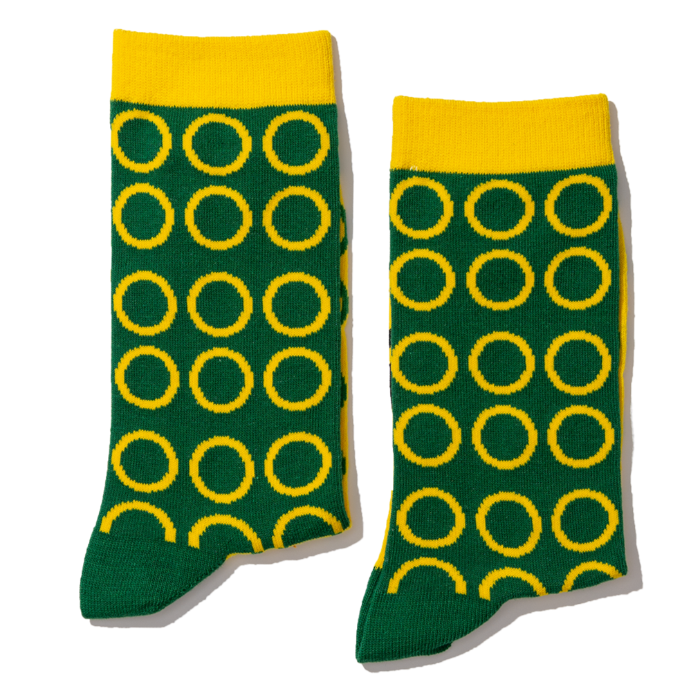 Green and Gold Rings Jolly Soles Socks