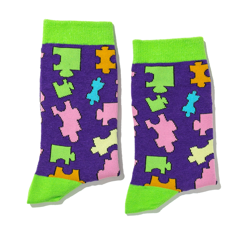 Jolly Soles Puzzle Design Sock