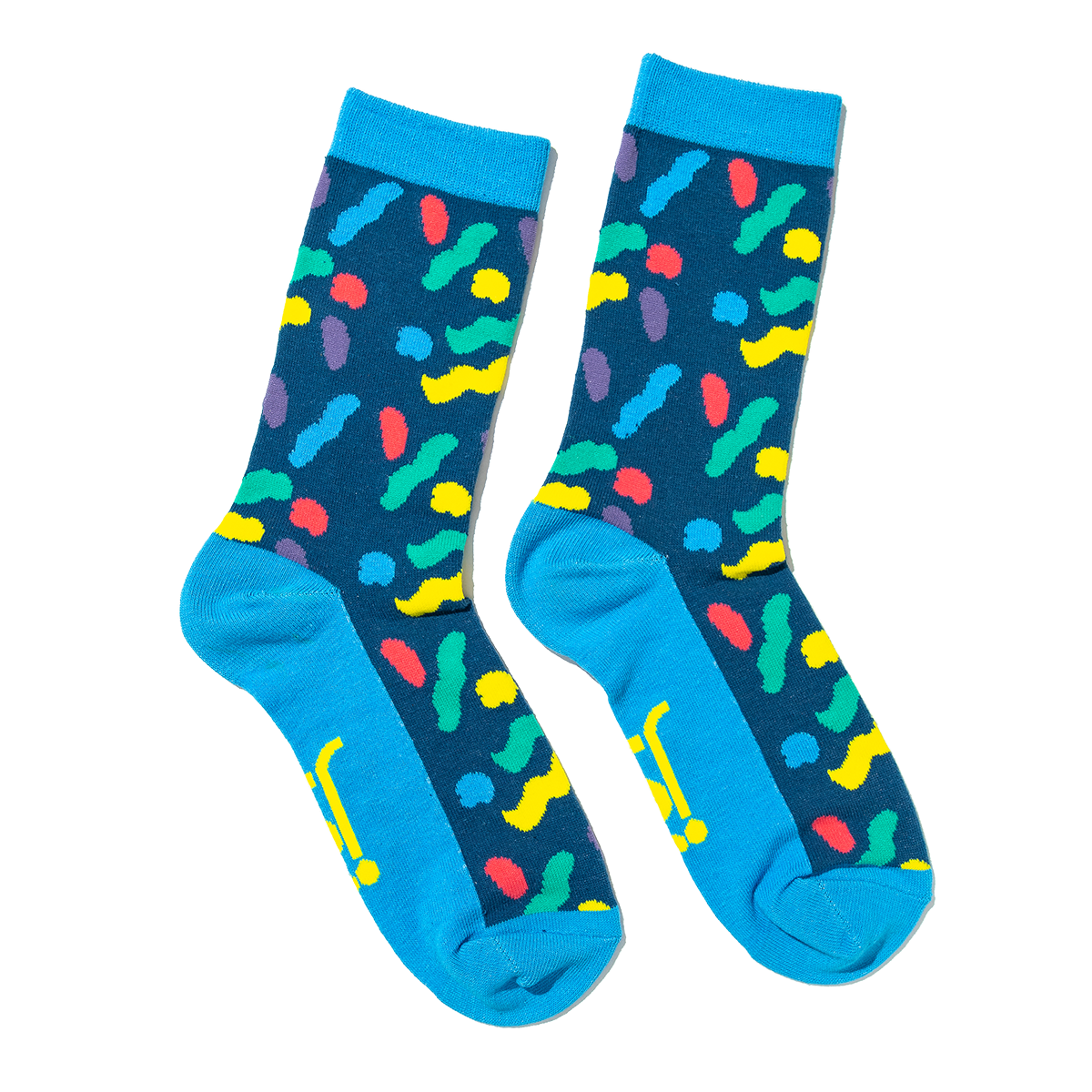 Blue Squiggles Jolly Soles Mid Calf length