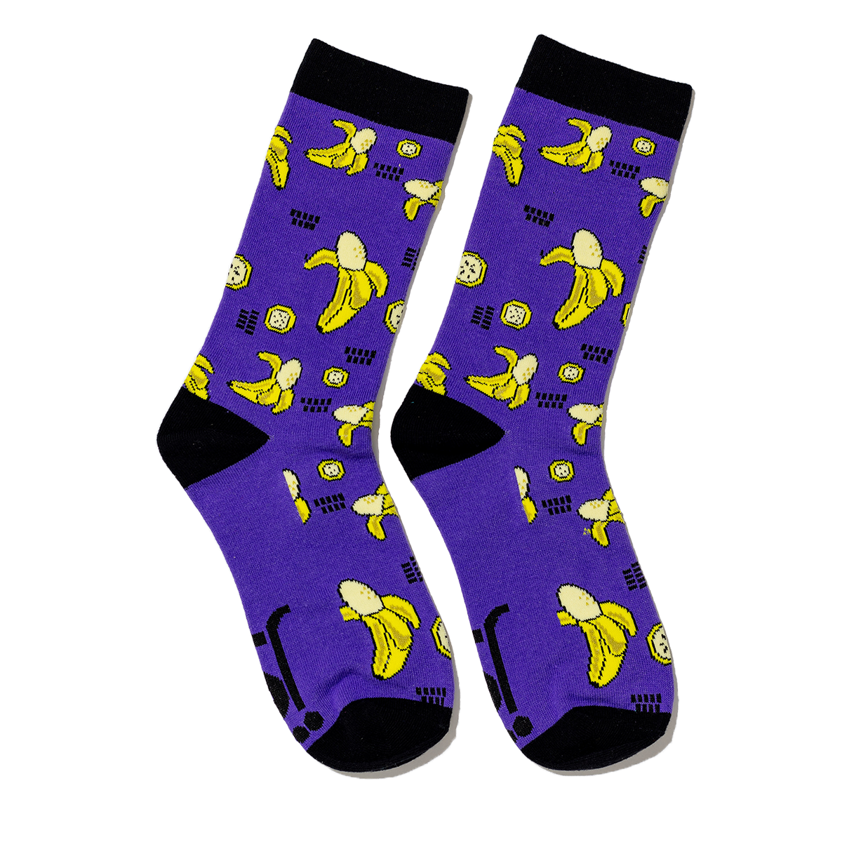 Purple Bananas sock design Jolly Soles