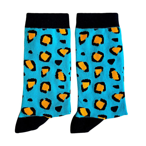 Pattern - Blue Leopard Print Socks