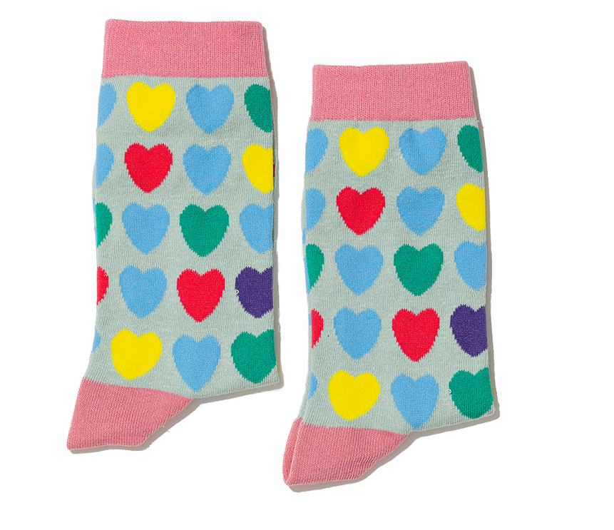 Hearts Design Jolly Soles Sock