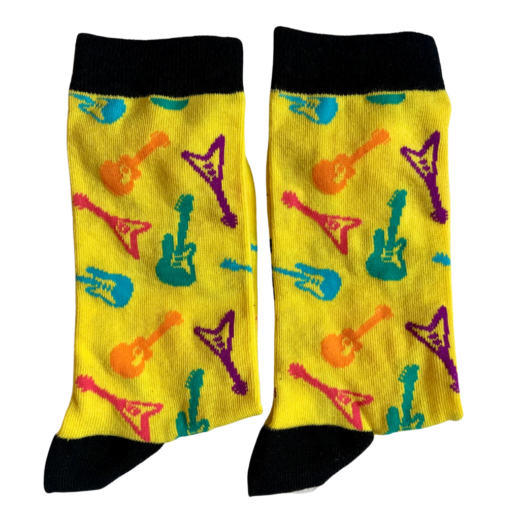 Yellow Guitar Socks Jolly Soles
